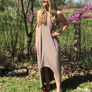 Mocha Maxi Dress with Pockets